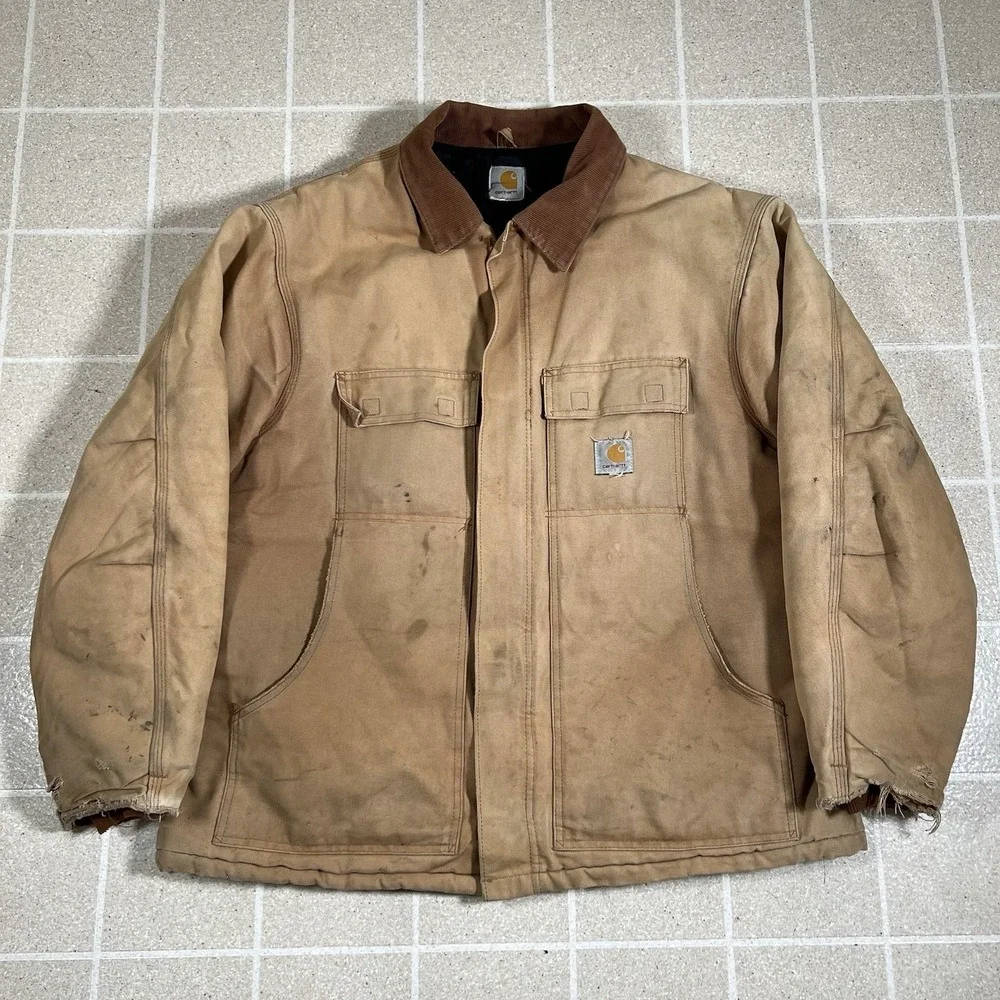 Carhartt Jacket Mens 2XL Duck Traditional Arctic Quilted CO3 BRN Jacket Tan
